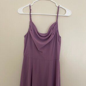 Purple David's Bridal bridesmaids or wedding guest dress